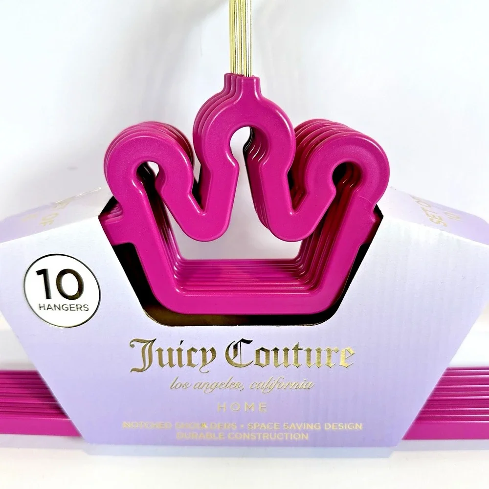 Juicy Couture Home Pink Crown Clothes Hangers 20 Count 2 Packs of 10 New